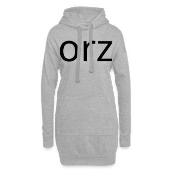 orz emoticon désespoir ASCII classique - Sweat-shirt à capuche long Femme - gris chiné - Devant