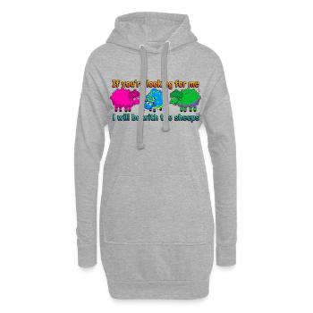 Avec les moutons - Sweat-shirt à capuche long Femme - gris chiné - Devant