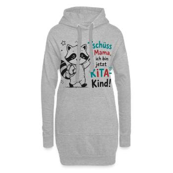 Kita Abschied Raccoon - Hoodie-Kleid - Grau meliert - Vorne
