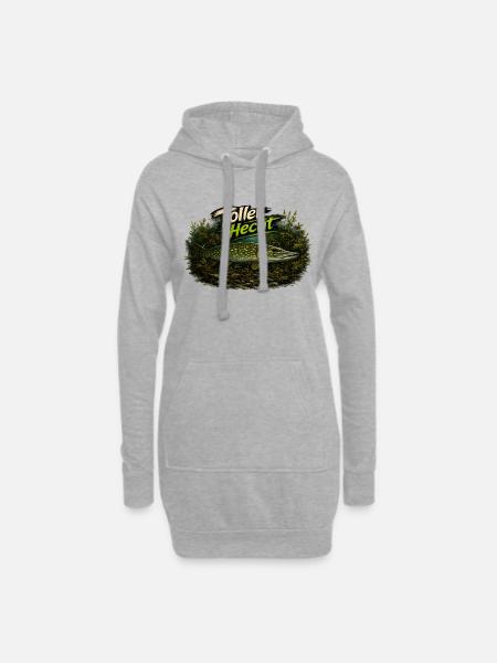 Toller Hecht – Deutscher Hecht | Angler - Hoodie-Kleid - Grau meliert