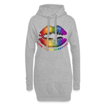 Lippe Kussmund L’amour est pour tous LGBTQ Regenbog - Sweat-shirt à capuche long Femme - gris chiné - Devant