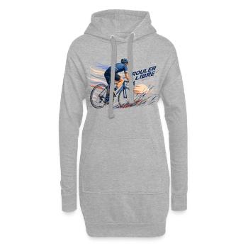 Rouler Libre: Cycliste en Flux - Sweat-shirt à capuche long Femme - gris chiné - Devant