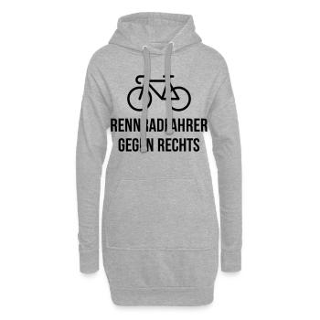 Rennradfahrer Gegen Rechts (Radfahrer Rennrad / B) - Hoodie-Kleid - Grau meliert - Vorne
