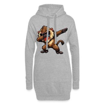 Dabbing Pavian - Hoodie-Kleid - Grau meliert - Vorne