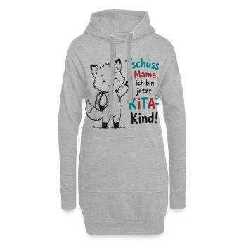 Kita Abschied – Kleiner Fuchs - Hoodie-Kleid - Grau meliert - Vorne