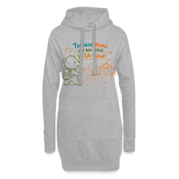 KitaKind Abschied von Mama - Hoodie-Kleid - Grau meliert - Vorne