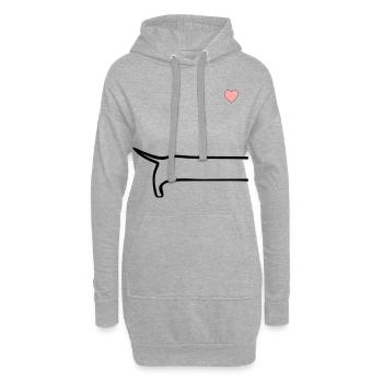 Dos de chien minimaliste - Sweat-shirt à capuche long Femme - gris chiné - Devant
