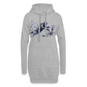 Astronaute floral en vol aquarelle - Sweat-shirt à capuche long Femme - gris chiné - Devant