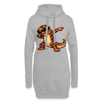 Dabbing Salamander - Hoodie-Kleid - Grau meliert - Vorne