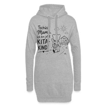 Tschüss Mama Kita Kind Abschied - Hoodie-Kleid - Grau meliert - Vorne