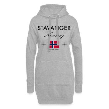 Stavanger Norvège Coordonnées Souvenir de voyage - Sweat-shirt à capuche long Femme - gris chiné - Devant