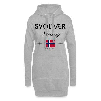 Svolvær Norvège Coordonnées Souvenir de voyage - Sweat-shirt à capuche long Femme - gris chiné - Devant