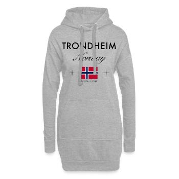 Coordonnées de Trondheim Souvenir de voyage - Sweat-shirt à capuche long Femme - gris chiné - Devant
