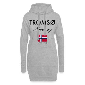 Tromsø Norwegen Koordinaten Reise Souvenir - Hoodie-Kleid - Grau meliert - Vorne