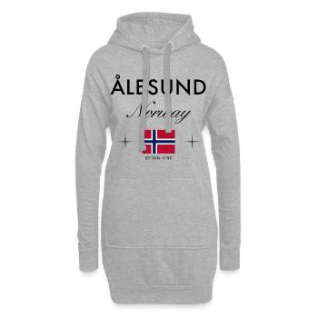 Ålesund, Norvège, coordonnées, voyage, souvenir - Sweat-shirt à capuche long Femme - gris chiné - Devant