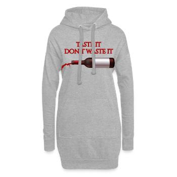 Taste It Don't Waste It - Funny Wine T-Shirt - Hoodie Dress - heather grey - Front