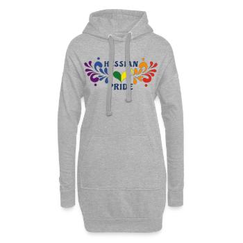 Hessian Pride Herzblüte Muster - Hoodie-Kleid - Grau meliert - Vorne
