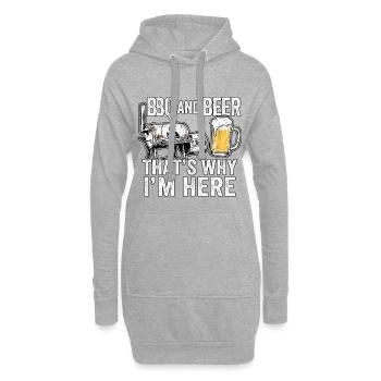 BBQ Und Bier Grillparty - Hoodie-Kleid - Grau meliert - Vorne