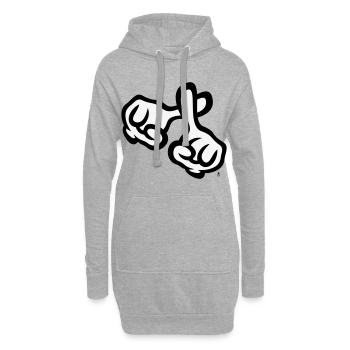 Croisons les doigts (mains / croix / Bible / religion, 2C) - Sweat-shirt à capuche long Femme - gris chiné - Devant