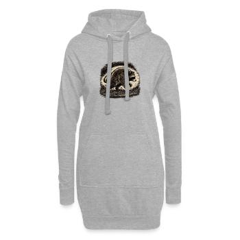 Vintage Waschbär – Retro Wildlife Design | Raccoon - Hoodie-Kleid - Grau meliert - Vorne