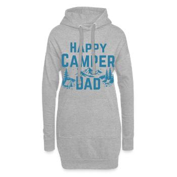 PAPA CAMPEUR HEUREUX - Sweat-shirt à capuche long Femme - gris chiné - Devant