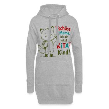 Kita Abschied: Kleiner Fuchs - Hoodie-Kleid - Grau meliert - Vorne