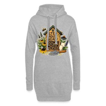 STEM HOUSE READY Pflanzen - Hoodie-Kleid - Grau meliert - Vorne