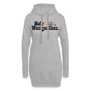 Mehr Liebe Weniger Hass outfit csd  Demokratie Fan - Hoodie-Kleid - Grau meliert - Vorne