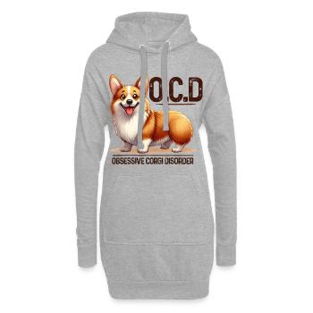 Corgi-OCD Lustige Corgi-Hundeliebhaber-Design-Merch - Hoodie-Kleid - Grau meliert - Vorne
