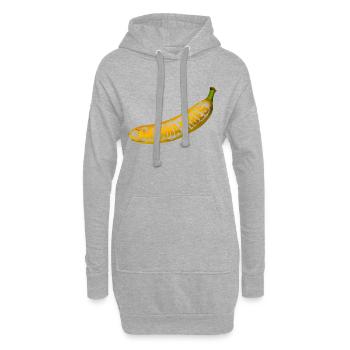 Gelbe Banana Pop Art - Hoodie-Kleid - Grau meliert - Vorne