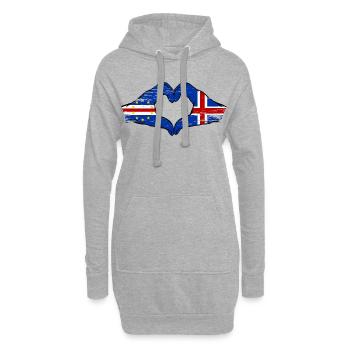 Kap Verde Island Flagge Hände Herzform used - Hoodie-Kleid - Grau meliert - Vorne