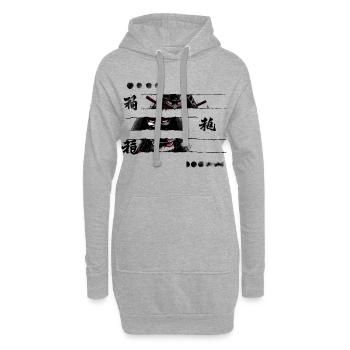 Roter Shinobi Katanas - Hoodie-Kleid - Grau meliert - Vorne