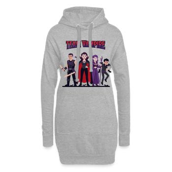 Team Vampir: Harte Freunde - Hoodie-Kleid - Grau meliert - Vorne