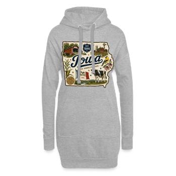 Iowa Hawkeye State Vintage Farm Aufkleber - Hoodie-Kleid - Grau meliert - Vorne