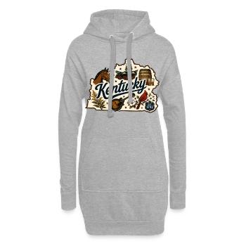 Vintage-Kentucky Bluegrass-Bourbon-Aufkleber - Hoodie-Kleid - Grau meliert - Vorne
