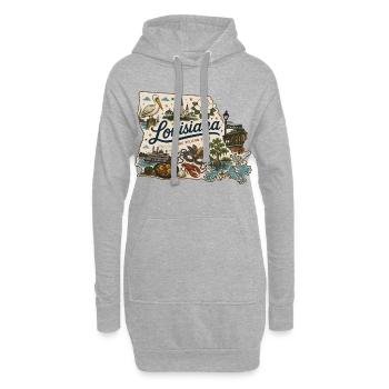 Louisiana Pelican State Vintage Reiseaufkleber - Hoodie-Kleid - Grau meliert - Vorne