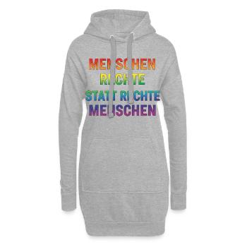 Menschenrechte Statement Regenbogen Demokratie - Hoodie-Kleid - Grau meliert - Vorne
