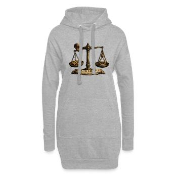 Give Me Liberty or Give Me Death – Freedom  - Hoodie-Kleid - Grau meliert - Vorne