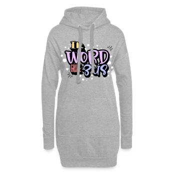 "Ich werde eine große Schwester" Schwangerschaftsankündigung - Hoodie-Kleid - Grau meliert - Vorne