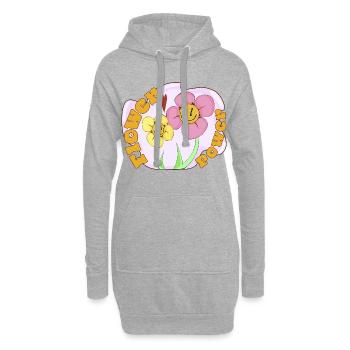 flower power - Hoodie Dress - heather grey - Front