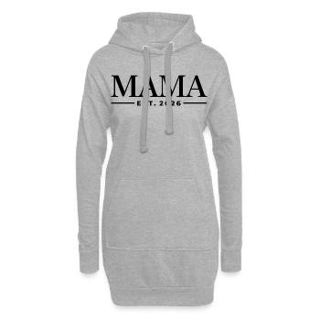 Mama Est. 2026 | Mutter | Muttertag Geschenk - Hoodie-Kleid - Grau meliert - Vorne