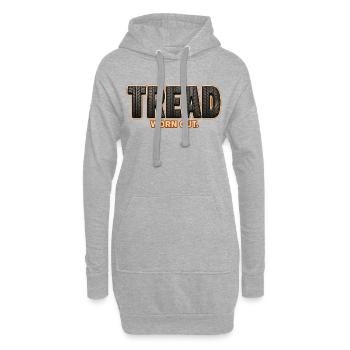 TREAD – Worn Out | A fun pun on the tread - Hoodie Dress - heather grey - Front