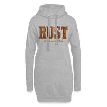 ROST – Anmutig altern | Ein lustiges Wortspiel mit starz - Hoodie-Kleid - Grau meliert - Vorne