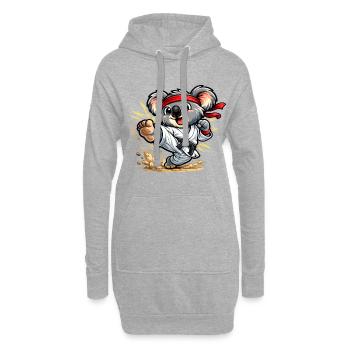 Süßer Koala macht Karate - Hoodie-Kleid - Grau meliert - Vorne