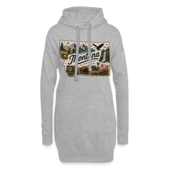 Montana Treasure State Vintage-Reiseaufkleber - Hoodie-Kleid - Grau meliert - Vorne