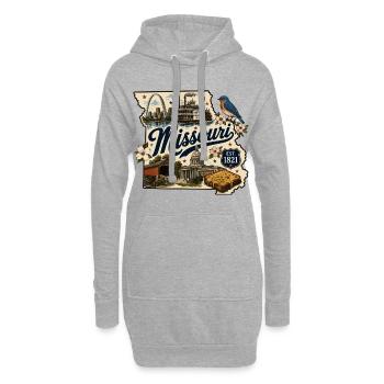 Missouri Show Me State Vintage Travel Sticker - Hoodie Dress - heather grey - Front