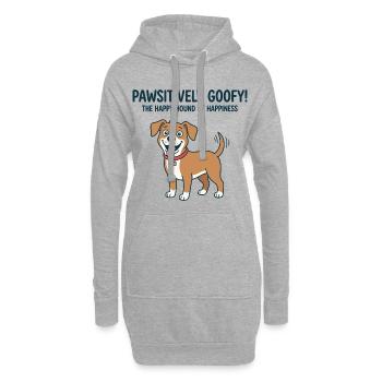 Pawsitively Goofy Dog Spaß - Hoodie-Kleid - Grau meliert - Vorne