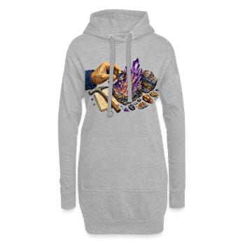 Geologie und violette Geoden - Hoodie-Kleid - Grau meliert - Vorne