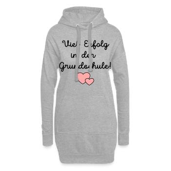 Einschulung Grundschule Schulkind - Hoodie-Kleid - Grau meliert - Vorne