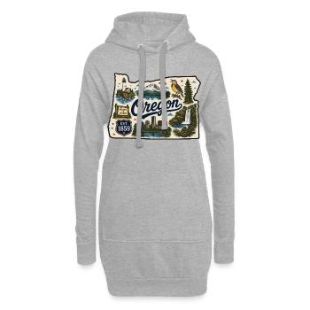 Oregon Beaver State Vintage Reiseaufkleber - Hoodie-Kleid - Grau meliert - Vorne